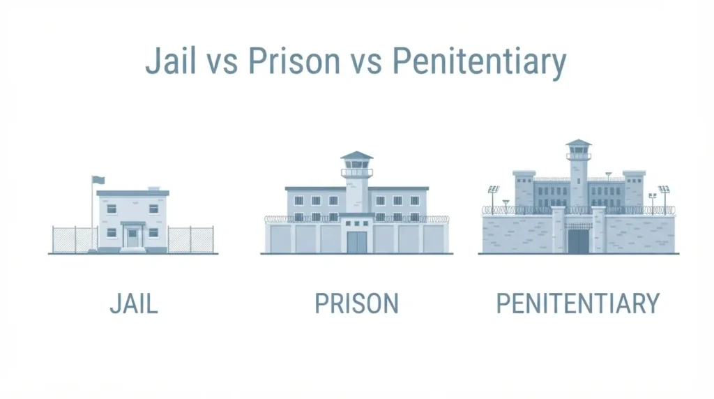 Penitentiary vs Prison vs Jail