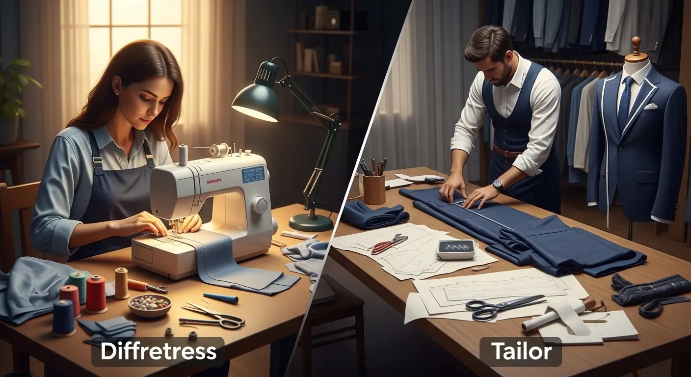 difference between seamstress and tailor